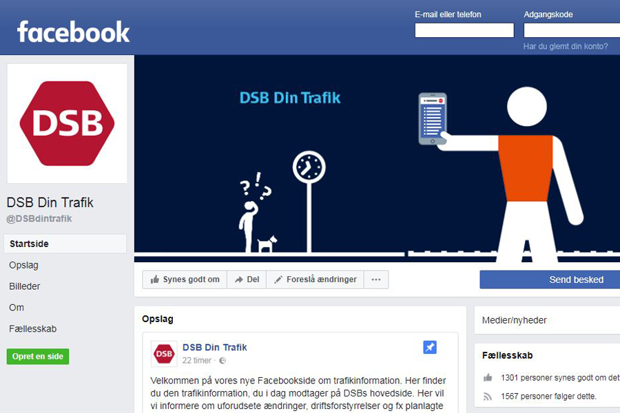 Følg togtrafikken på Facebook