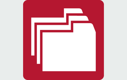 Illustration af hvide mapper på rød baggrund