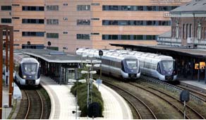 Tre IC4-tog på Aalborg Banegård. Foto: Jens Hasse, Chili Foto