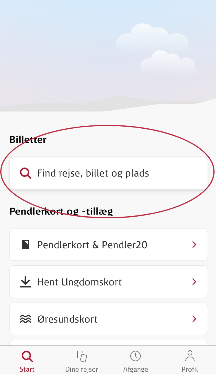cykelpladsbillet i DSB's app 2
