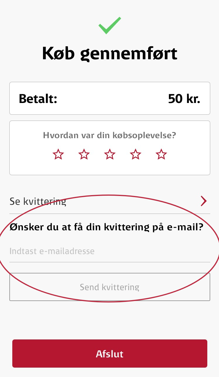 cykelpladsbillet i DSB's app 9