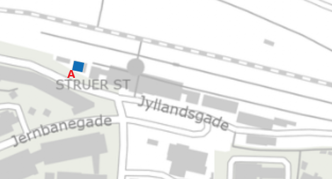 Afl&aring;st cykelparkering p&aring; Struer Station